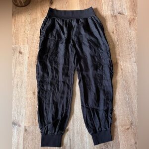 Cinq A Sept Black Giles Satin Cargo Joggers Size S
